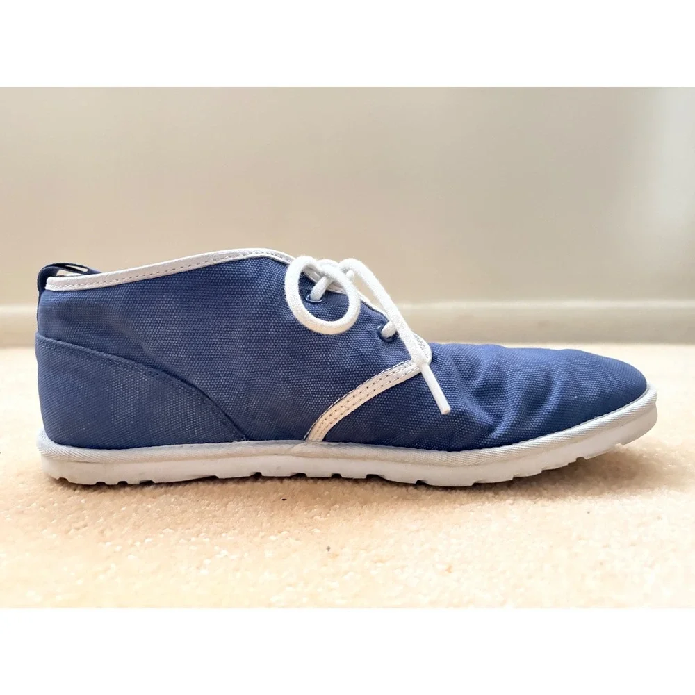 UGG Men Casual Chukka Boots Blue Canvas Lace Up Comfortable Ankle‎ Shoes Size 10